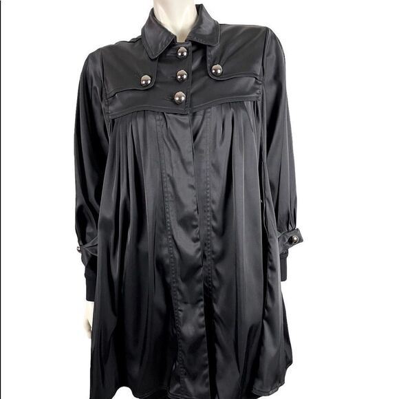 Romeo & Juliet Couture Black Swing Coat Size Large - Picture 1 of 10